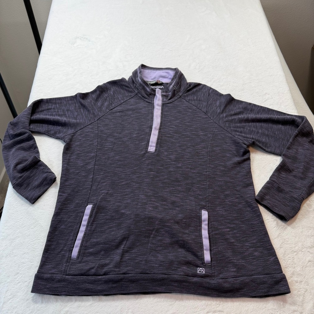 Avalanche Snap Neck Pullover Womens XXL Purple Good Space Dye Fleece Sweatshirt